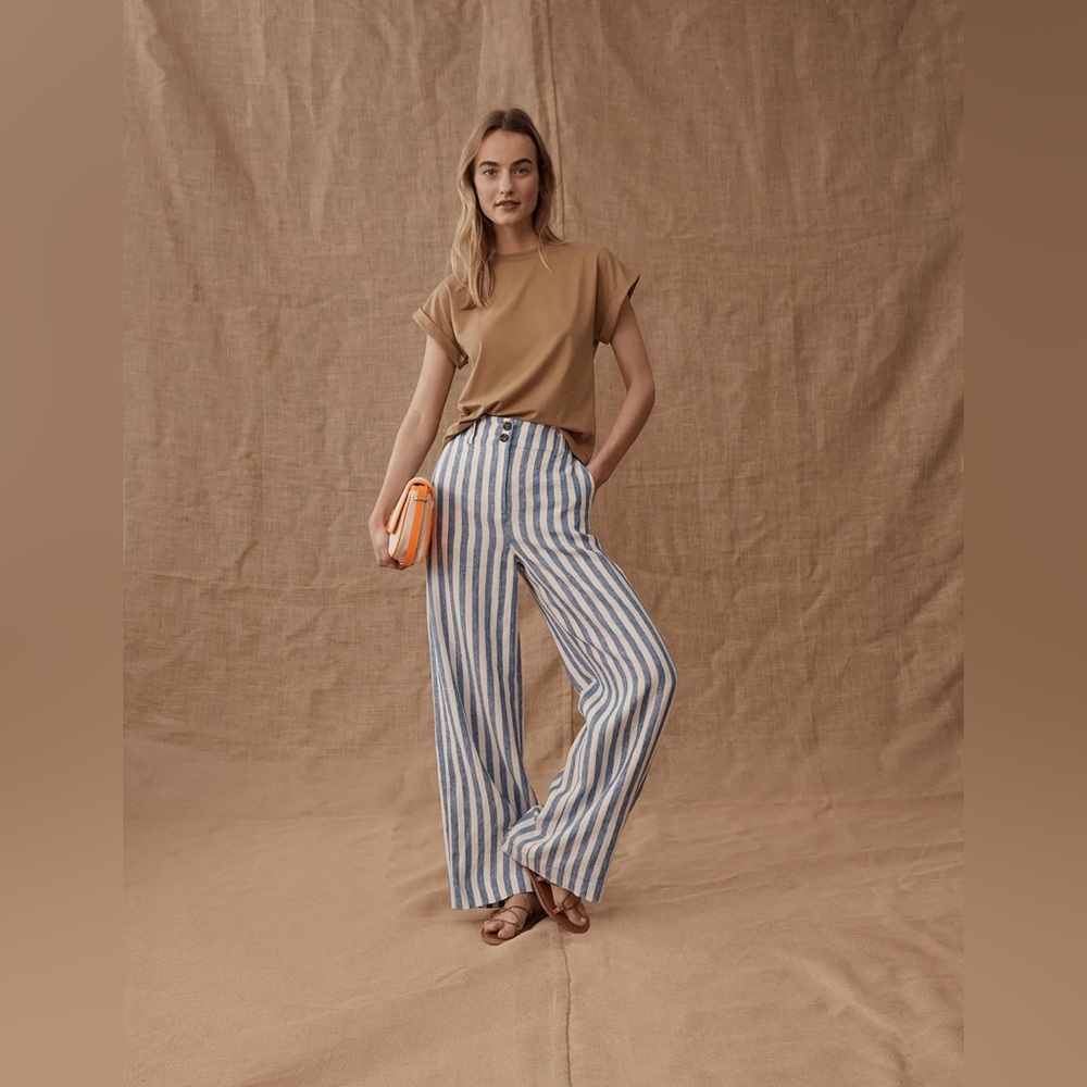 Boden Highbury striped linen pants, Sz 10P